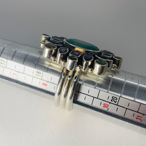 NICKY BUTLER JADE & GEMSTONE RING - Picture 6 of 6